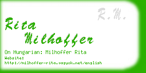 rita milhoffer business card